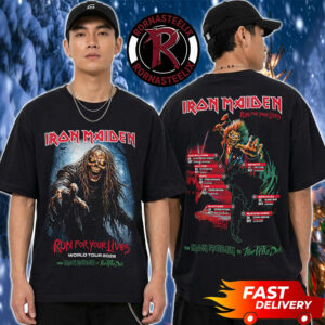 Iron Maiden Run For Your Lives World Tour 2026 Fall Schedule Tour Dates Unisex T Shirt Two Sided