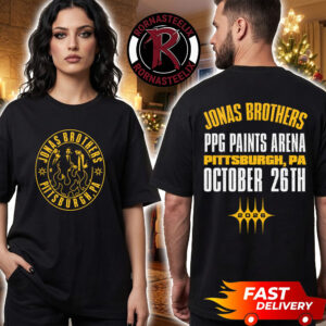 Jonas Brothers The Burning Up Tour All Over Again 2026 Pittsburgh PA Logo Event Tee At PPG Paints Arena On October 26 2026 Unisex T Shirt Two Sided