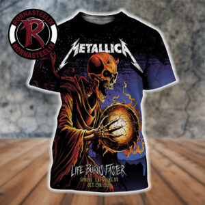Metallica Event 5th Night Poster Life Burns Faster 2026 At Sphere Las Vegas NV On October 15 2026 Demon Wizard All Over Print Shirt