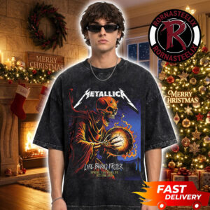 Metallica Event 5th Night Poster Life Burns Faster 2026 At Sphere Las Vegas NV On October 15 2026 Demon Wizard Washed T Shirt