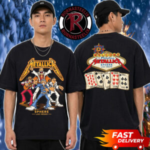 Metallica Las Vegas 2026 Life Burns Faster 2026 2027 Casino Cards Tour Dates Welcome To Fabulous Sphere Las Vegas Unisex T Shirt Two Sided
