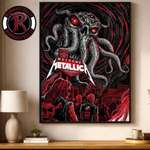 Metallica Las Vegas Life Burns Faster 2026 Event Poster At Sphere Las Vegas On October 1 2026 Skull Rock Cthulhu Poster Decor