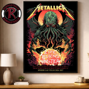 Metallica Life Burns Faster At Sphere Las Vegas 2026 2027 Schedule Tour Dates Cthulhu Poster Canvas
