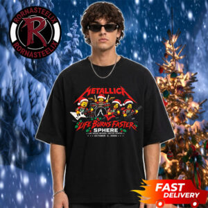 Metallica Sphere Las Vegas Life Burns Faster On October 3 2026 Lego Christmas Rock Band Art Unisex T Shirt