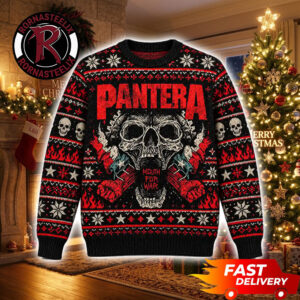 Pantera Mouth For War Red Black Pattern 2026 Christmas Pantera Ugly Sweater