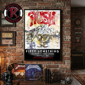 Rush Seattle Washington Event Poster At Climate Pledge Arena On October 10 And 12 2026 Fifty Something Tour 2026 Art By Chris Koehler Poster Decor Canvas