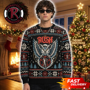 Rush Winged Owl Geometric 2026 Christmas Rush Ugly Sweater