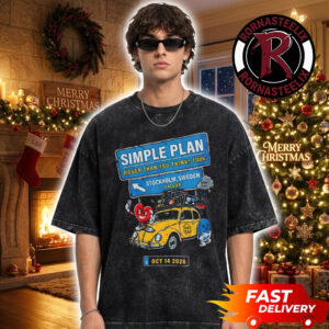 Simple Plan Stockholm 2026 Exclusive Tee At Fallan On October 14 2026 Bigger Than You Think Europe Tour 2026 Washed T Shirt