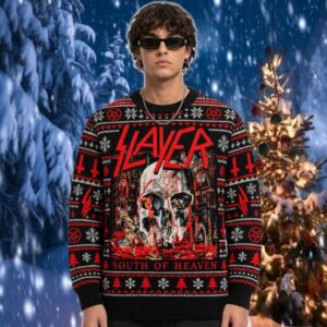 South Of Heaven Skull Christmas 2026 Red Slayer Ugly Sweater