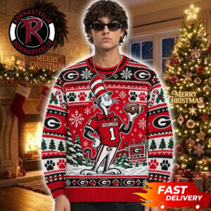 The Cat In The Hat x Georgia Bulldogs NCAA Football Christmas Gift 2026 NCAA Ugly Sweater