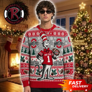 The Cat In The Hat x Ohio State Buckeyes NCAA Football Christmas Gift 2026 NCAA Ugly Sweater