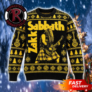 Zakk Sabbath Yellow Black Guitarist Bullseye 2026 Ozzy Osbourne Ugly Sweater